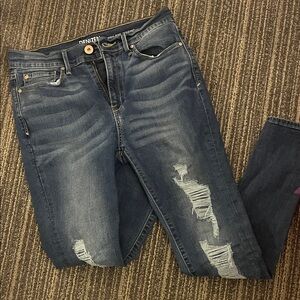 Denizen from Levi's Women's Dark Blue Ripped Skinny Jeans